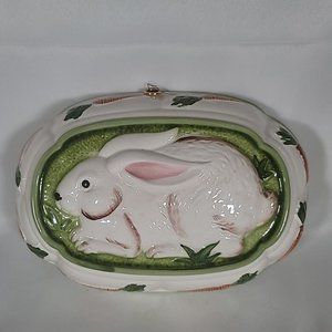 Vintage Gailstyn Sutton Hand Painted Garden RABBIT Ceramic Wall Hanging Japan